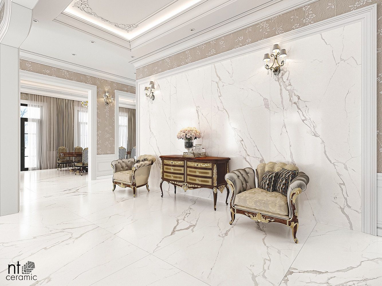 Керамогранит NTT3605P Marble White 120x280