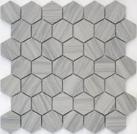 Шестиугольная мозаика Marmara Grey POL hex 23x40x6 (Caramelle Mosaic)