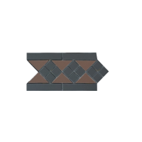 Петергоф бордюр коричневый с черными вставками (006/013) 30.9*15.8, Keramark