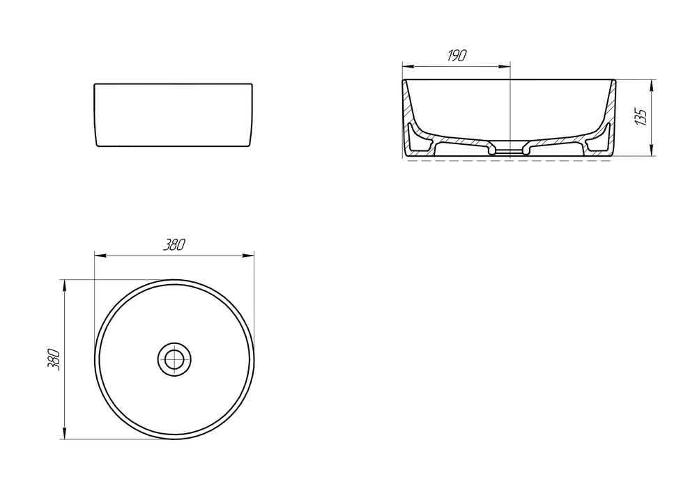 Раковина CREA 38 RING