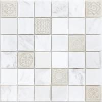 Мозаика из натурального камня Caramelle Mosaic Art Stone Art Dolomiti bianco MAT 48x48x8