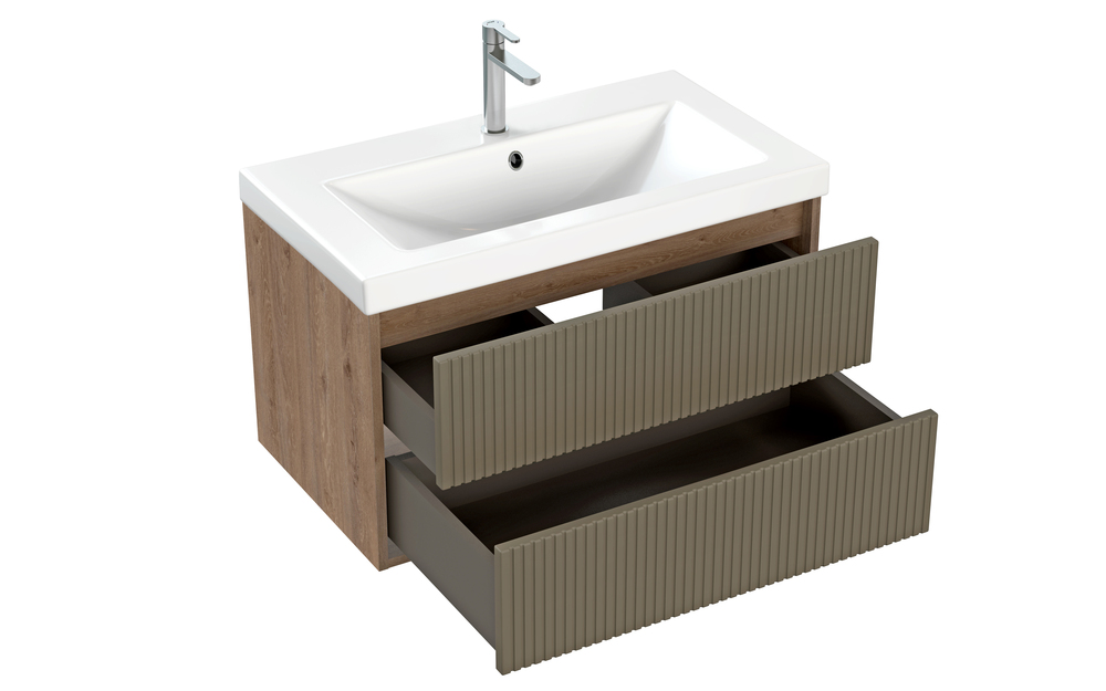 Тумба CLASSIC RIBBLE 80 коричневый (Cersanit)