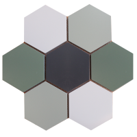 Выборг гексагоны зеленый микс (001/007/013/022) 29.2*28.1, Keramark