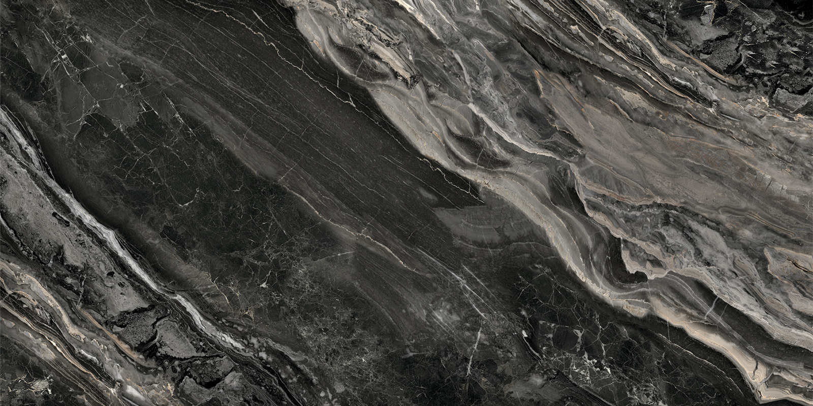 Керамогранит Карпаты Мрамор черный / Karpaty Marble black 60120KRT99P 60x120 Artkera Group