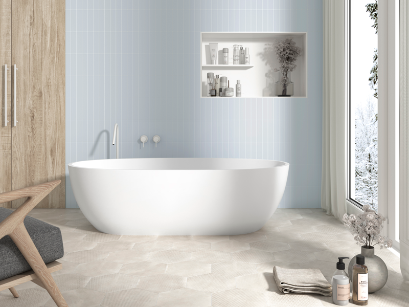 Плитка керамическая настенная 28530 COSTA NOVA ONDA Baby Blue Matt 5x20 см