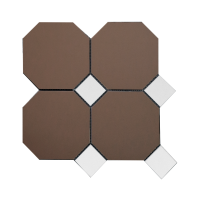 Петергоф Октагон 14.6*14.6 коричневый с белыми вставками (006/001) 29.4*29.4, Keramark