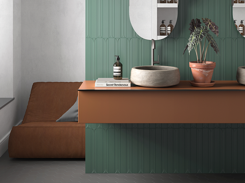 Плитка керамическая настенная 31178 HOPP BRO Green 5х40 см (56 кор./палл.)