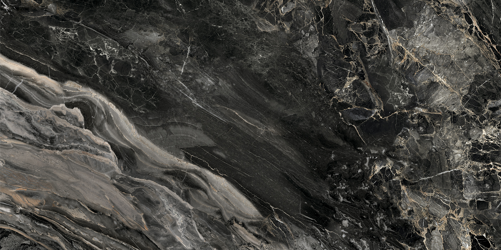 Керамогранит Карпаты Мрамор черный / Karpaty Marble black 60120KRT99P 60x120 Artkera Group