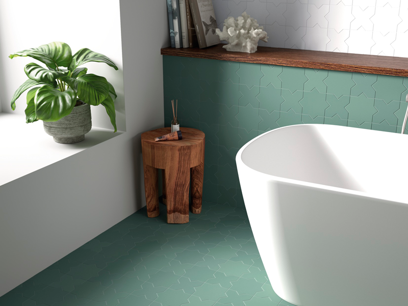 Гранит керамический 30621 PORTO CROSS Pickle Green 12x12х0,9 см