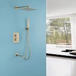 Душевая система ABBER Daheim AF8250G скрытого монтажа с изливом, термостат, золото матовое-2
