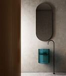 Раковина подвесная прозрачная ABBER Kristall AT2704Aquamarin бирюзовая-2