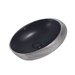 Раковина накладная ABBER Bequem AC2107BS черная матовая с серебром-2