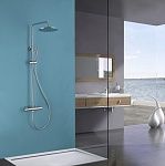 Душевая стойка ABBER Wasser Kreis AF8160 с термостатом без излива, хром-2