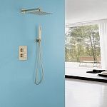 Душевая система ABBER Daheim AF8251G скрытого монтажа без излива, термостат, золото матовое-2