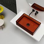 Раковина накладная прозрачная ABBER Kristall AT2803Opal-3