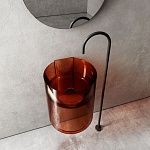 Раковина подвесная прозрачная ABBER Kristall AT2704Opal коричневая-3