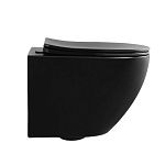 Унитаз ABBER BEQUEM AC1100MB подвесной черный матовый, безободковый-7