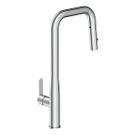 Смеситель для кухни OLIVA с п-образным выдвижным изливом шланг хром-6