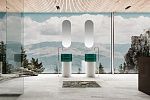 Раковина отдельностоящая прозрачная ABBER Kristall AT2701White-Aquamarin белый/бирюзовый-2