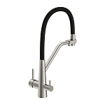 Смеситель для кухни VIVO однорычажный с фильтром с подключением фильтра с гибким изливом сатин-5