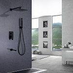 Душевая система ABBER Weiss Insel AF8017B скрытого монтажа с изливом, черная матовая-2