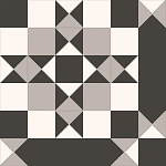 Керамогранит Nice Ker Victorian Windsor black 45.2x45.2 (7.3x7.3) микс матовый под мозаику / с орнаментом