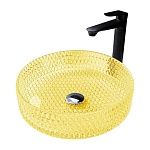 Раковина накладная стеклянная ABBER Glas AK2301Y желтая