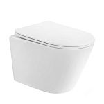 Унитаз ABBER Bequem AC1102T подвесной белый, безободковый, смыв торнадо