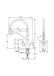 Смеситель для кухни VIVO однорычажный с подключением фильтра с гибким изливом хром-16
