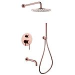 Душевая система ABBER Wasser Kreis AF8117RG скрытого монтажа с изливом, розовое золото