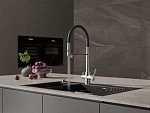 Смеситель для кухни ZEN с подключением фильтра с гибким изливом сатин-13