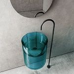 Раковина подвесная прозрачная ABBER Kristall AT2704Aquamarin бирюзовая-4