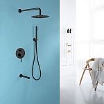 Душевая система ABBER Emotion AF8817B скрытого монтажа с изливом, черная матовая-2