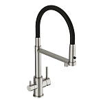 Смеситель для кухни ZEN с подключением фильтра с гибким изливом сатин-2