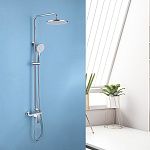 Душевая стойка ABBER Weiss Insel AF8020W без излива, белый-хром-2