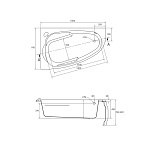 Ванна асимметричная JOANNA 150*95 левая-6