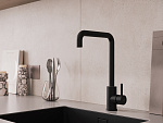 Смеситель для кухни COMO с п-образным изливом черный-9