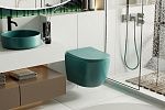 Унитаз ABBER Bequem AC1101MBG подвесной темно-зеленый матовый, безободковый-3