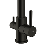 Смеситель для кухни ZEN однорычажный с подключением фильтра с гибким изливом черный-3