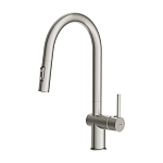 Смеситель для кухни BRASKO с выдвижным изливом сатин