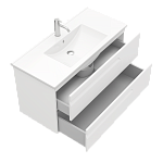 Тумба подвесная ATLAS 100 под умыв-к Creavit Su 100, белый матовый, LA-WCAB-100-122-4