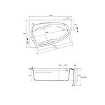 Ванна асимметричная JOANNA 140*90 правая-4