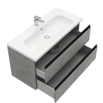 Тумба подвесная ELECTRA 100 под умыв-к Creavit Ideal 100, хромикс серебро, LE-WCAB-100-323-3