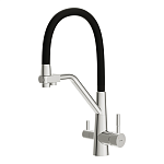 Смеситель для кухни VIVO однорычажный с подключением фильтра с гибким изливом хром