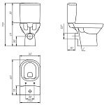 Унитаз-компакт CITY Clean On 011 3/5 DPL EO slim-3