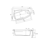 Ванна асимметричная JOANNA 140*90 левая-5