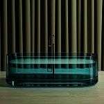 Прозрачная ванна ABBER Kristall AT9708Aquamarin бирюзовая