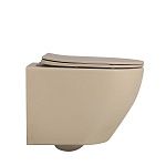 Унитаз ABBER Bequem AC1100MBB подвесной бежевый матовый, безободковый-2