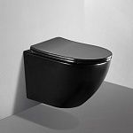 Унитаз ABBER BEQUEM AC1100MB подвесной черный матовый, безободковый-6