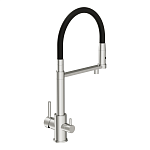 Смеситель для кухни ZEN однорычажный с подключением фильтра с гибким изливом хром-5